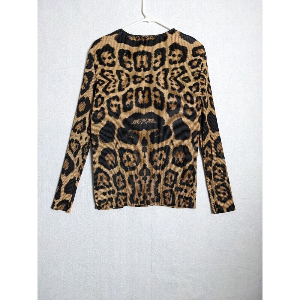 Chicos Womens Jacket Top Size 3 XL Leopard Fringe Chocolate Chip Polyester Brown - Picture 10 of 10